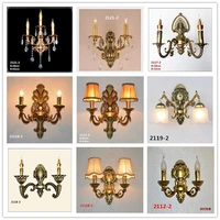 european style retro zinc alloy wall lamp bedside bedroom living room background wall staircase aisle candle crystal wall light