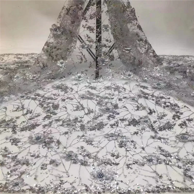 Красные африканские бусины кружевная ткань высокое качество французский тюль