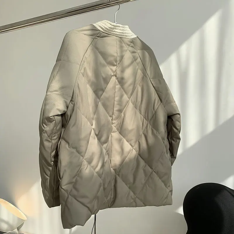 

XITAO Stylish Oblique Placket Design Down Coat Fashion Full Sleeve Small Fresh Casual Style 2020 Winter Down Coat ZXR1241