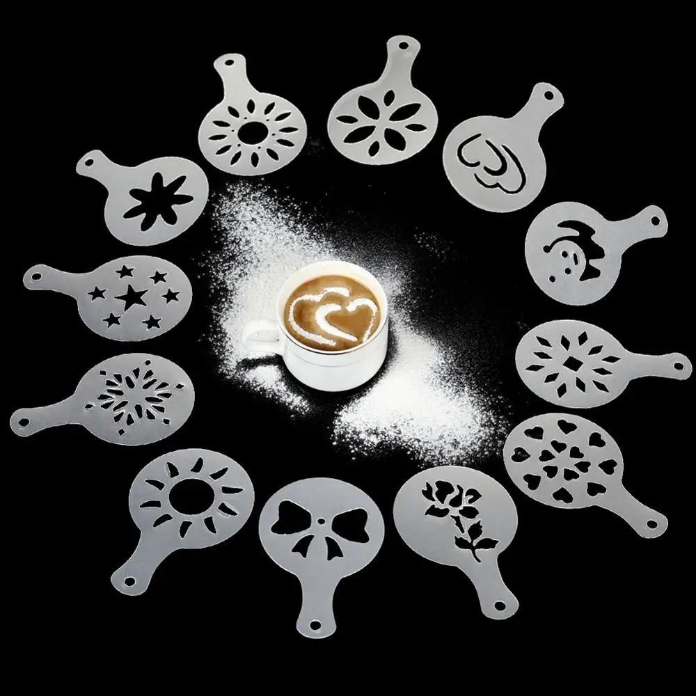 Трафареты для кофе молока кексов тортов 12 шт.|Трафареты кофе| |