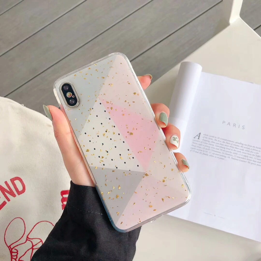 5 Gimfun Блестящий Кристальный Мягкий ТПУ чехол для телефона для Iphone X Xr Xsmas Прозрачный блестящий чехол из фольги для Iphone 11 Pro Max 6 7 8 Plus - Цвет: 5