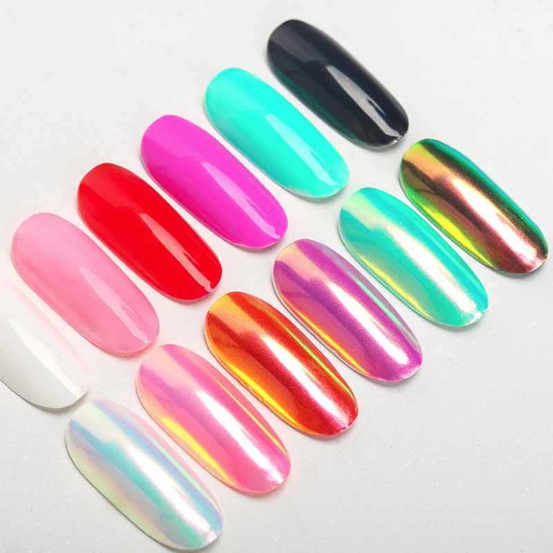 1box Super Fine Chameleon Neon Shell Powder Nail Glitter Mirror Iridescent Glitters Chrome Art Pigment | Красота и здоровье
