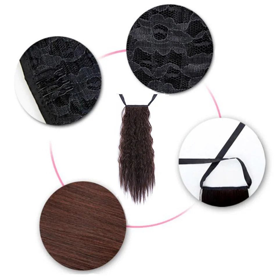 LUPU женский кудрявый накладной хвост на шнурке синтетический парик натуральный