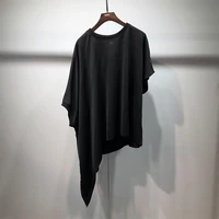 large size dark irregular hem loose bat sleeve t shirt yamamoto fashion t shirt