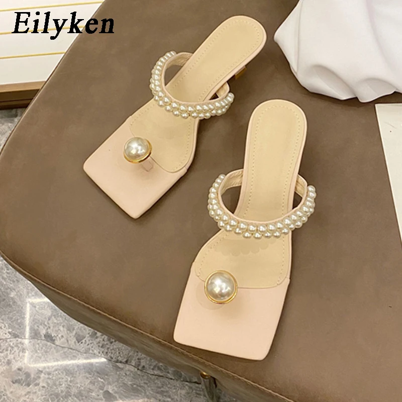 Eilyken Fashion String Bead Design Summer Slippers Flip Flops For Women Clip Toe Sandals Ladies Low Heel Party Dance Shoes | Обувь