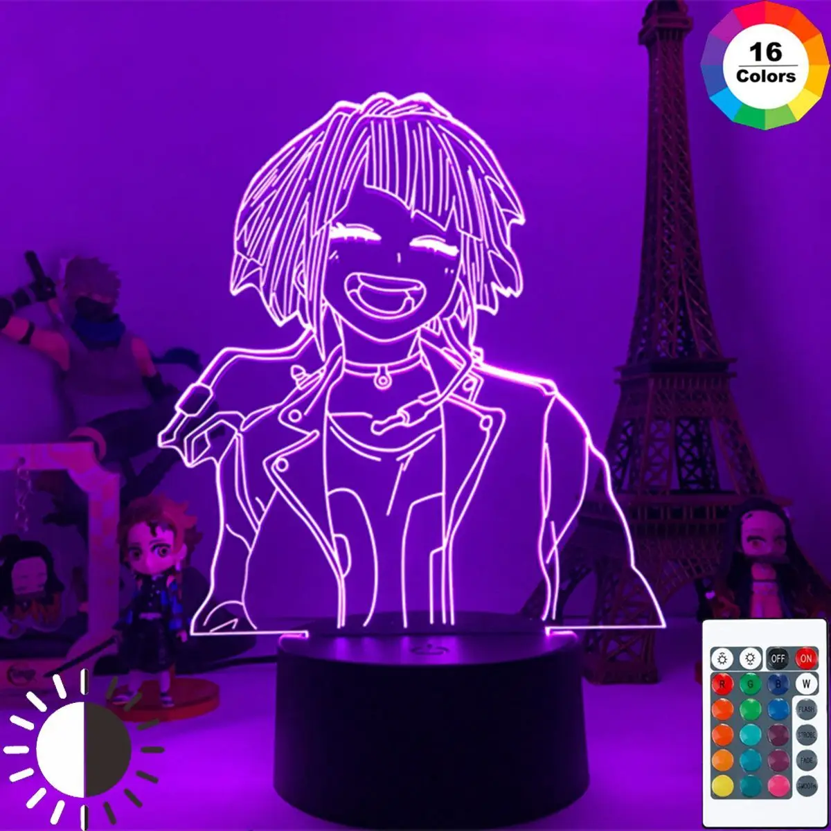 

Мой герой Академия Boku нет героев Академия Jiro Kyoka 3D Аниме лампа LED USB визуальная Иллюзия ночное освещение для модели