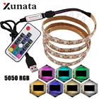 Светодиодная лента RGB с USB, 5 в постоянного тока, SMD 5050, Светодиодная лента, Светодиодная лента, сменные цвета, подсветка для телевизора, гибкая светодиодная лента
