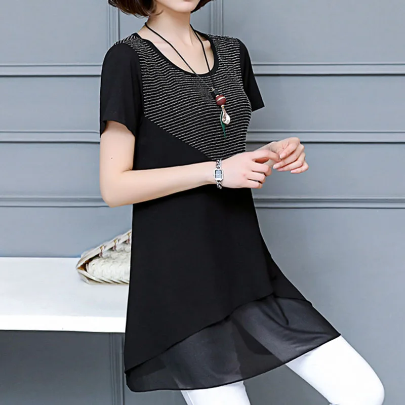 Женские топы блузки 2020 размера плюс шифоновые рубашки женские с коротким