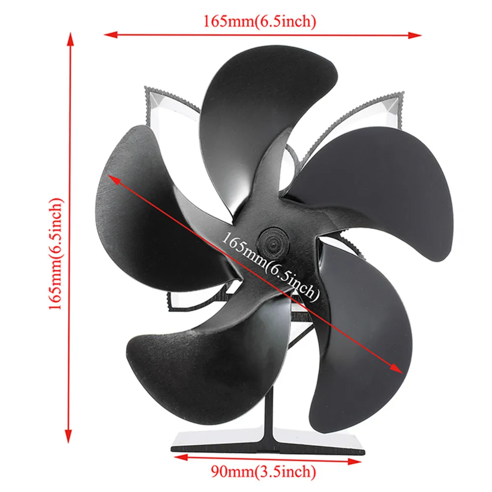 

Home Fireplace Stove Fan 5 Blades Heat Powered Fan Thermal Heater Efficient Heat Distribution For Wood Burner Winter Warmer