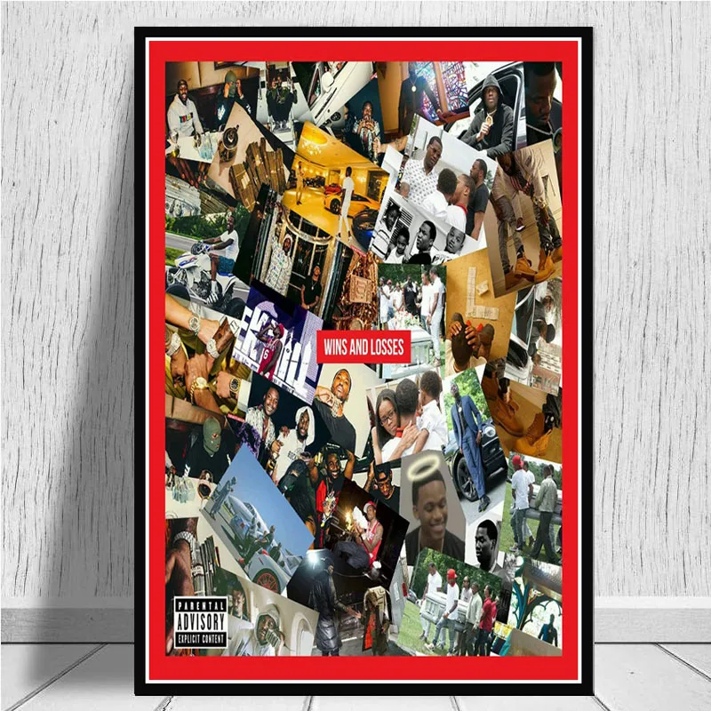 

Poster Prints Meek Mill Hip Hop Rap Music Singer Star Album Wins Losses Painting Art Wall Pictures For Living Room Home Decor
