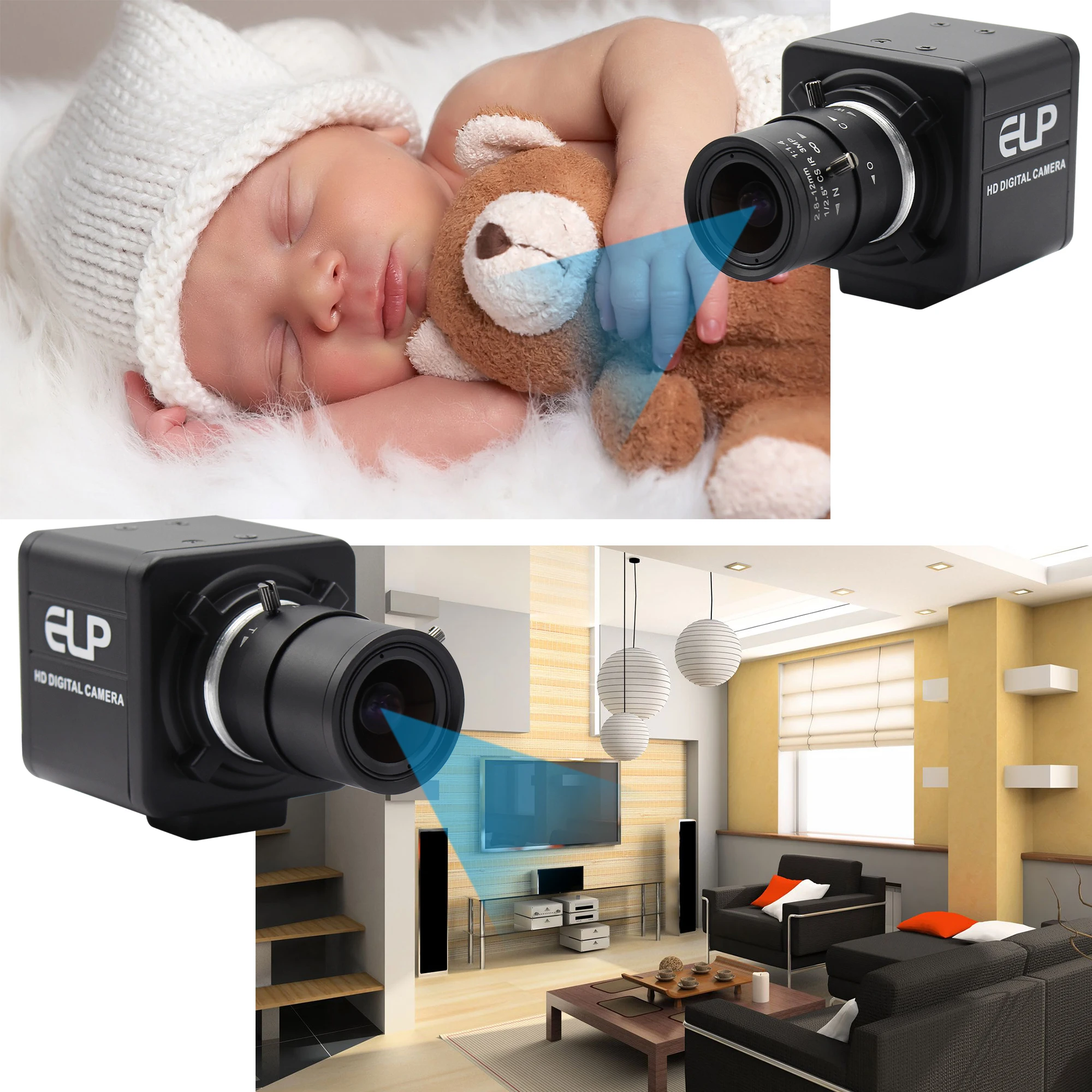 Камера видеонаблюдения с переменным фокусным расстоянием 2 8 12 мм Мп промышленная