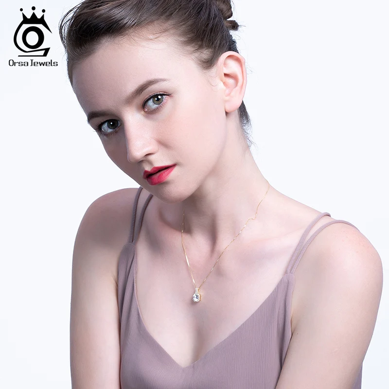 ORSA JEWELS Роскошные серьги подвески ожерелья для женщин 925 стерлингового серебра