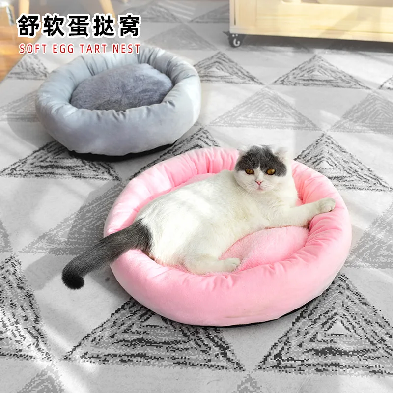 

Winter cat house dog house with fluffy cat mat sleeping villa cat supplies pet dog house Outdoor Travel Cattery Wear-resisting