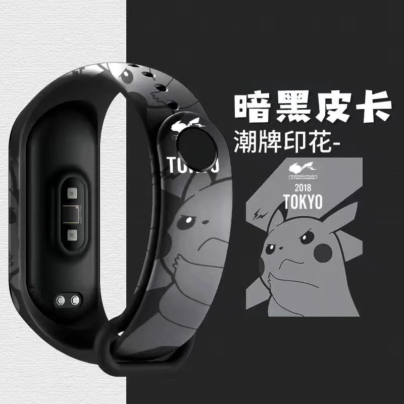 Ремешок для умных часов с покемоном Пикачу силиконовый браслет Mi Band 6 5 4 | Игрушки