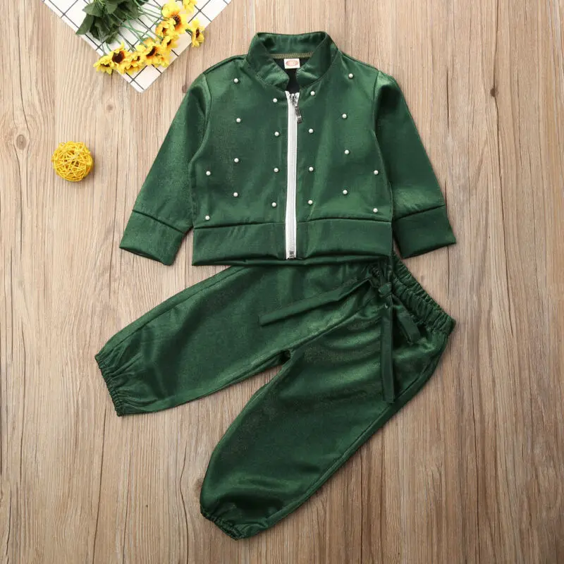 Новый комплект детской одежды для маленьких девочек однотонная куртка на молнии