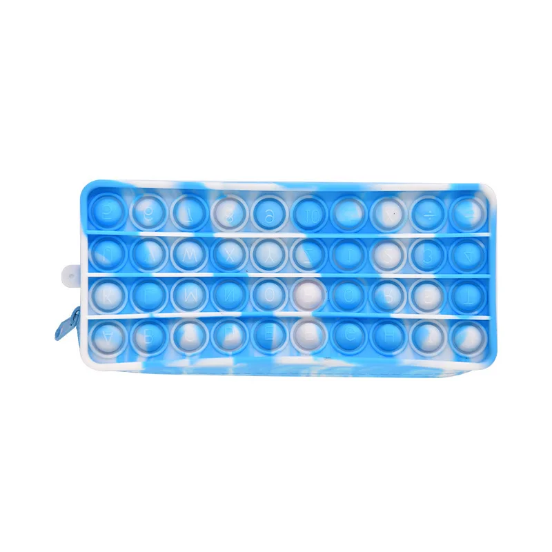

Large-size Pencil Case Simples Sensory Silicone Bubble Stationery Storage Bag Children's Pressure-resistant Pop-up Fingertip Toy