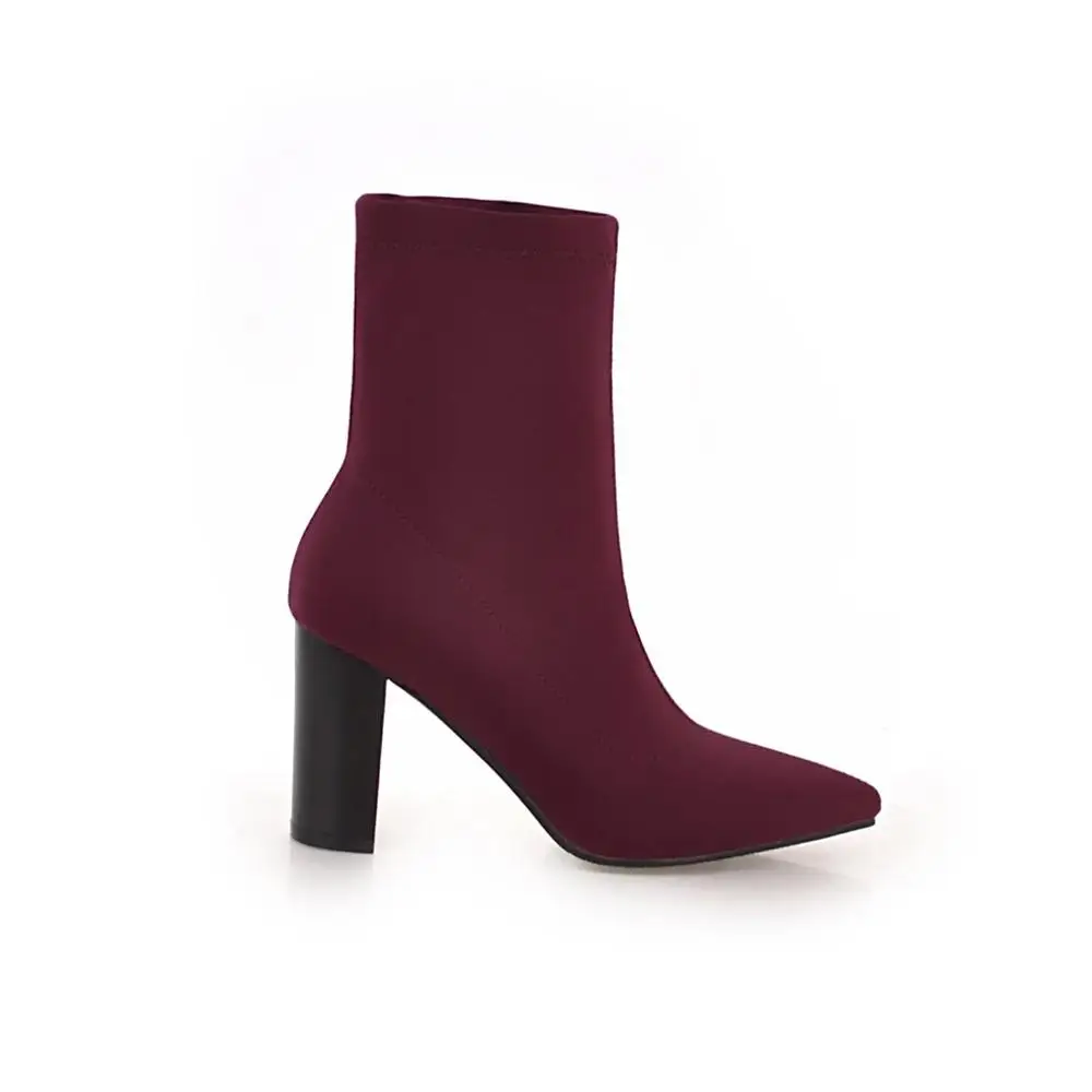 Оригинальное предназначение зимние пикантные ботильоны винно-красного черного