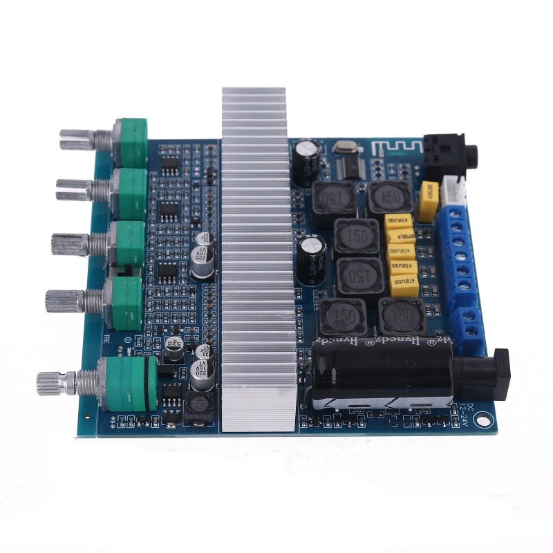 

2021 DC12V-24V 2.1 Bluetooth 5.0 High Power Digital Subwoofer Power Amplifier Board Support 50W+50W+100W Three-channel Output