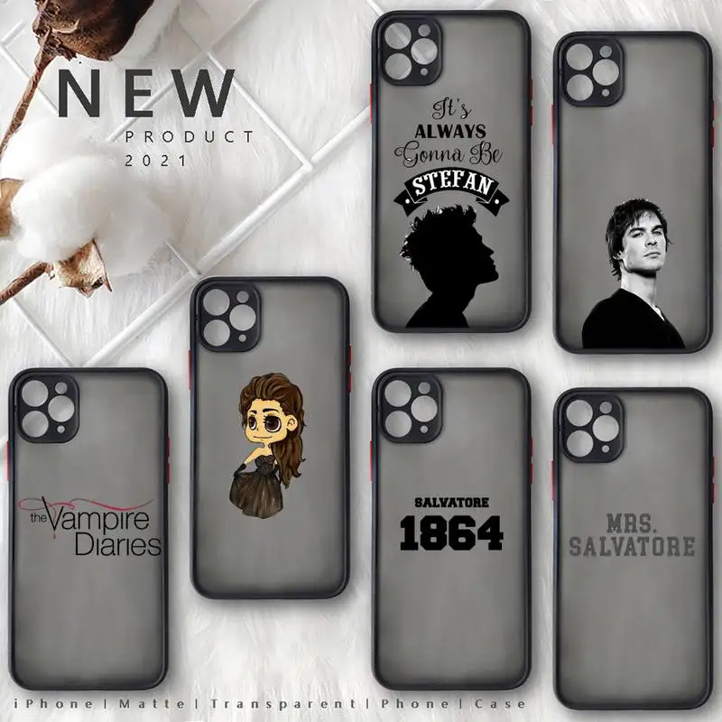 

The Vampire Diaries Phone Case black matte transparent For iPhone 7 8 x xs xr 11 12 pro plus mini max Clear Funda