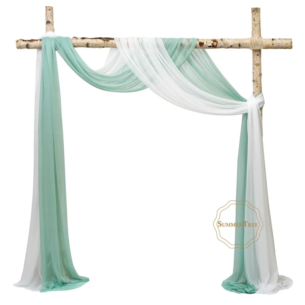 10 Meters Wedding Arch Drape Fabric Sheer Chiffon Tulle Curtain Draping Backdrop Party Supplies Home Drapery Ceremony Decoration | Дом и сад