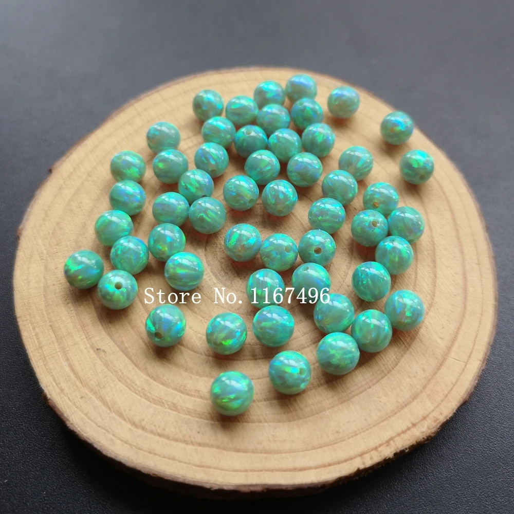 50 шт./лот 6 мм синтетический полностью Просверленный круглый шар опаловые бусины