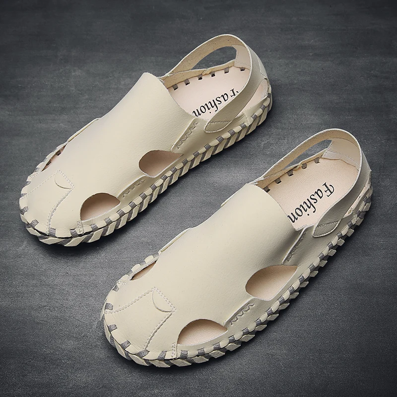 

sandles sandals-men roman herren de sandal 2020 man cuero cuir beach couro summer shoes da genuine sandalia big sandalias para