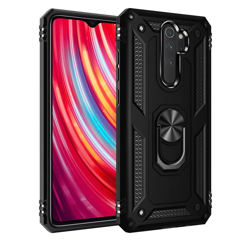 Противоударный защитный чехол для Redmi Note 8 7 pro, чехол для телефона Xiaomi Redmi 7 7A 9 9T CC9 CC9e K20 pro, силиконовый чехол с кольцом - Цвет: Black