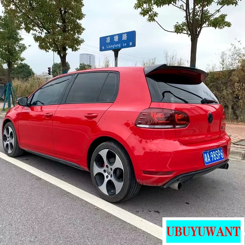

UBUYUWANT For VW Golf 6 MK6 R20 GTi 2010-2013 Spoiler High Quality CARBON FIBER Car Tail Wing Decoration Rear Trunk Spoiler