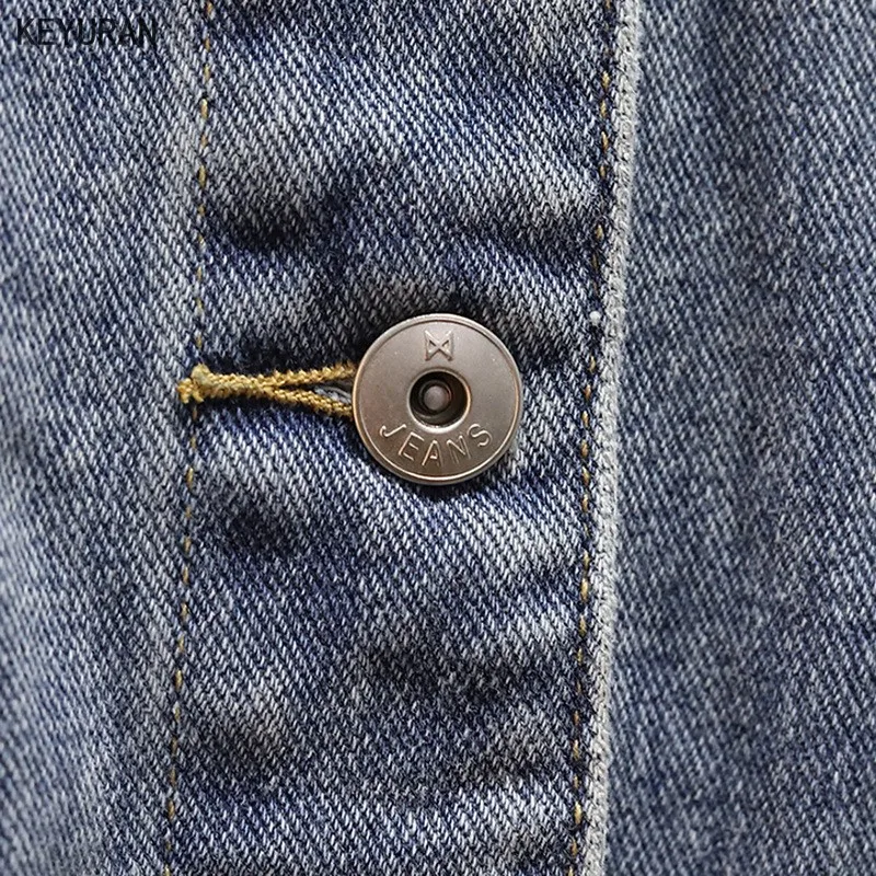 Женская джинсовая куртка с дырками свободная винтажная бомбер из денима в