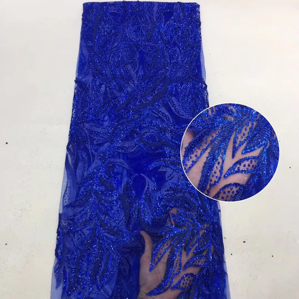 Красивая маленькая Веточка с вышивкой бисером африканская кружевная ткань в