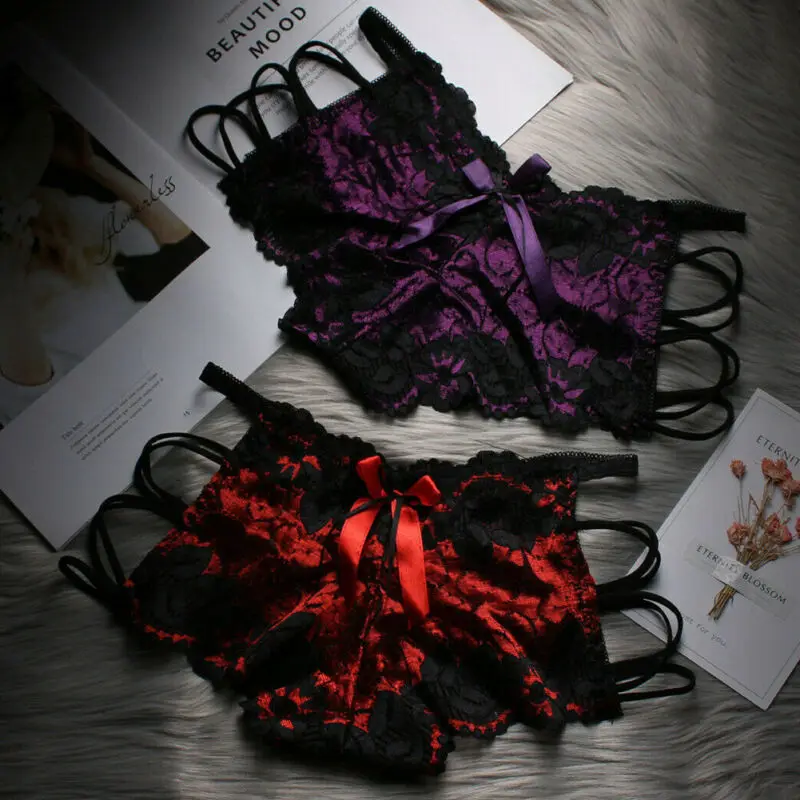 

Panty Underwear Female Knickers Panties Sexy Panties Women Lace G-String Cross Straps Briefs Flower Thongs