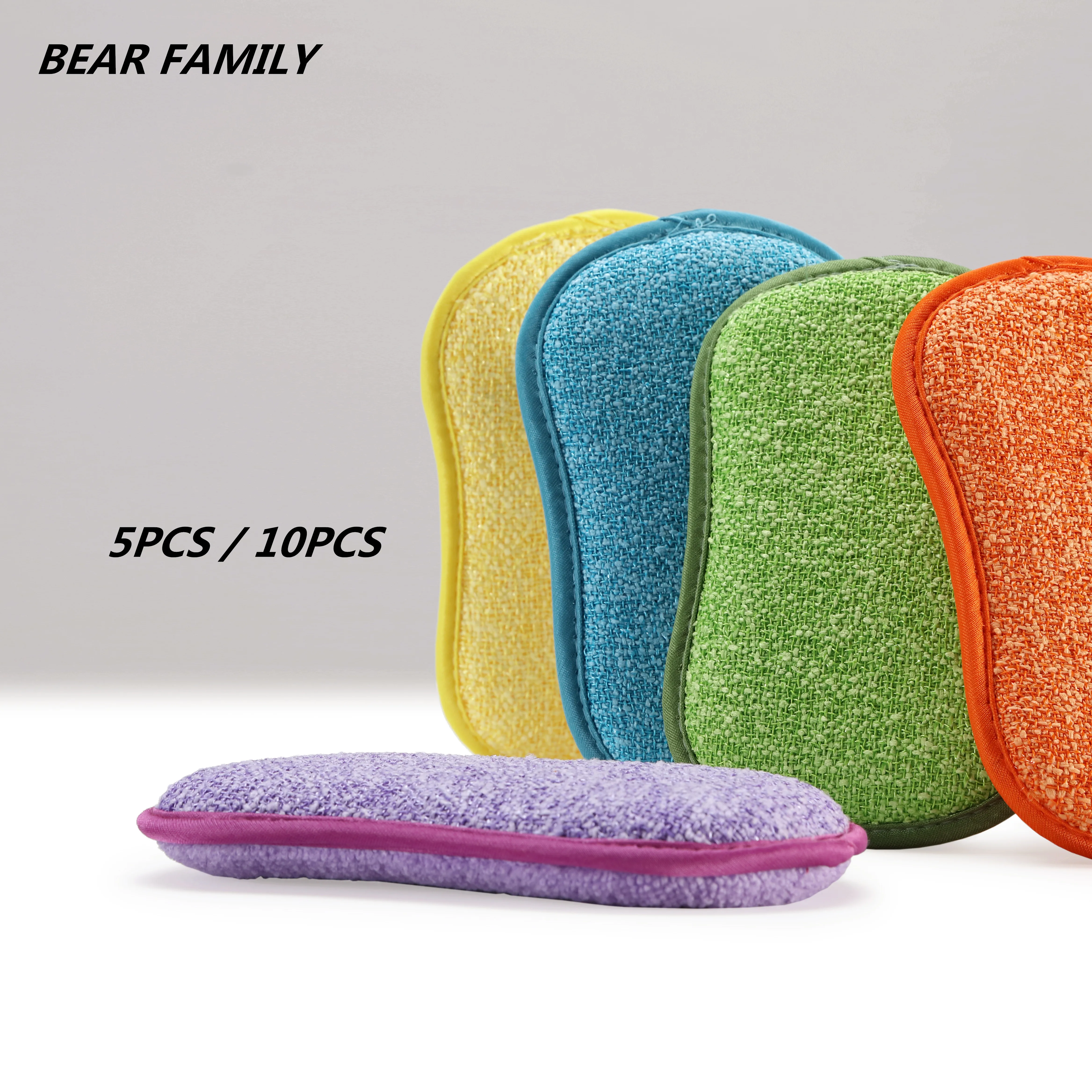 

Bear Family Household Magic Washable Sponge Kitchen Cleaning Sponge Scrubber Sponges for Dishwashing Bathroom Accessories