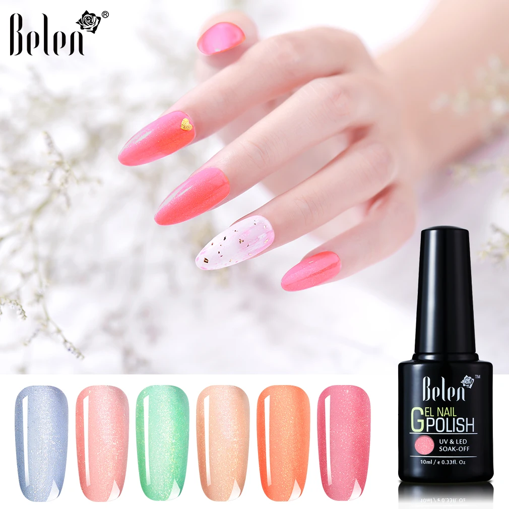 Belen японский стиль блестящий Гель лак отмачиваемый УФ светодиодный для ногтей