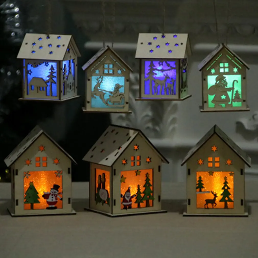 

Christmas DIY Luminous Cabin Christmas House Handmade with Light Decoration Toys for Kids Nice Xmas Gift