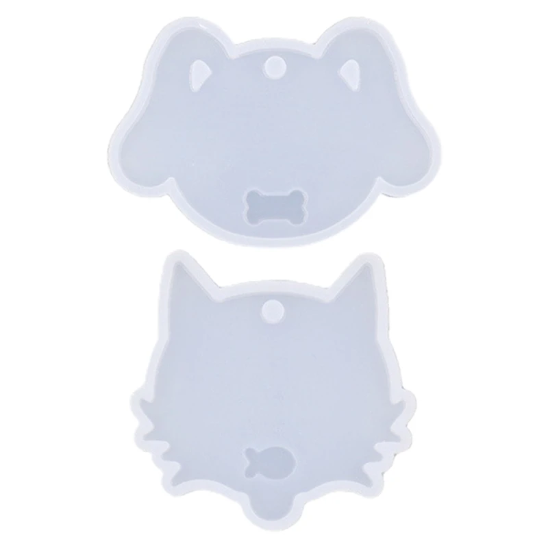 

С украшением в виде кристаллов эпоксидная смола, форма кошка/собака табличка кулон литья силиконовая форма «сделай сам» ремесла ювелирных ...