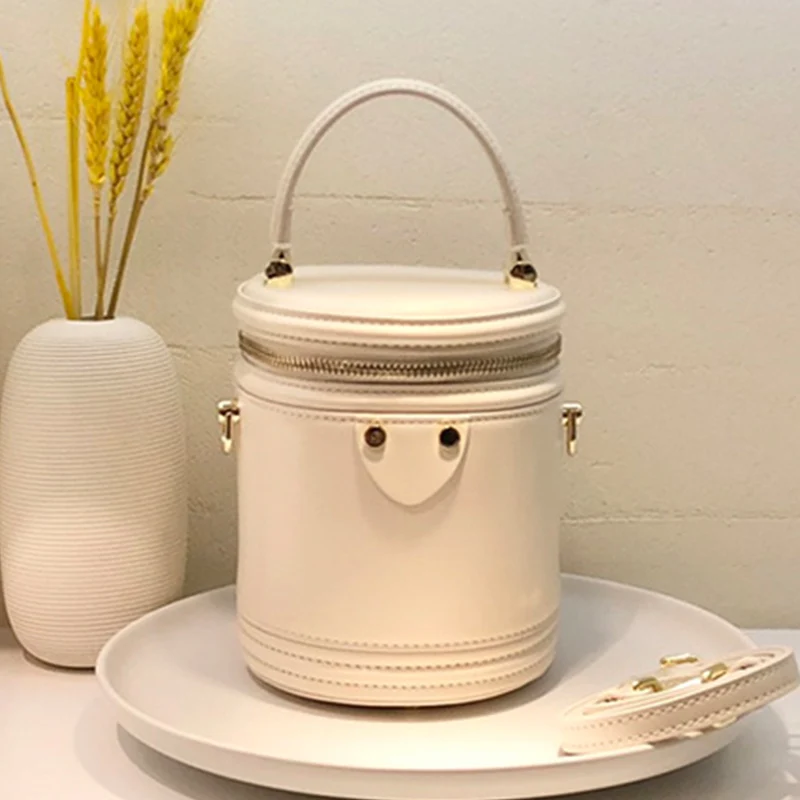 

Retro multiple colors round leather bucket bag ladies new fashion handbag all-match diagonal shoulder bag free shipping