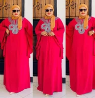 new african fashion womens abaya stylish cotton fabrics dribbling embroidered loose long dress free size dashiki