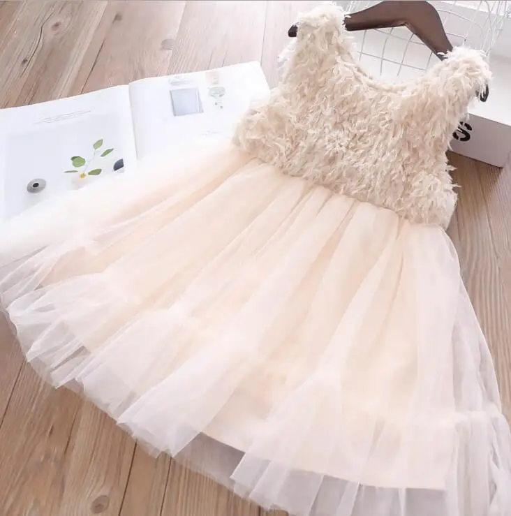 2019 новые детские платья-майки с кисточками модная одежда принцессы для девочек 5