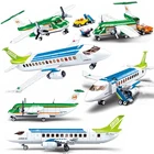 Пассажирский самолет грузовой аэропорт самолет строительные блоки кирпичи друзья наборы образовательное Строительство игрушки для детей