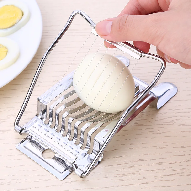 

1PC Egg Cutter Stainless Steel Egg Slicer Strawberry Slicer Cutter Metal Multifunctional Egg Cutter Tomato Slicer Kitchen