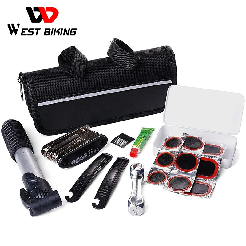 

Bike Accessories Portable Multipurpose Wrench Bicycle Tools Bag Tire Repair Tool Kits Multi Repair Tools Set + Bicycle Pumps MTB