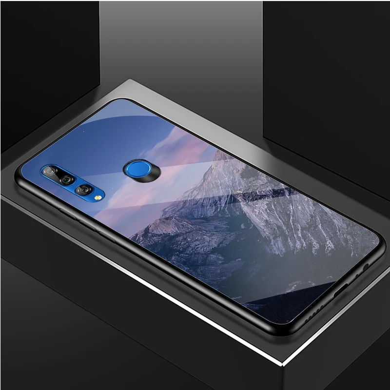 Чехол для Huawei honor 8X 9 10i 20i 20Lite 20Pro 30 Pro из закаленного стекла с изображением гор