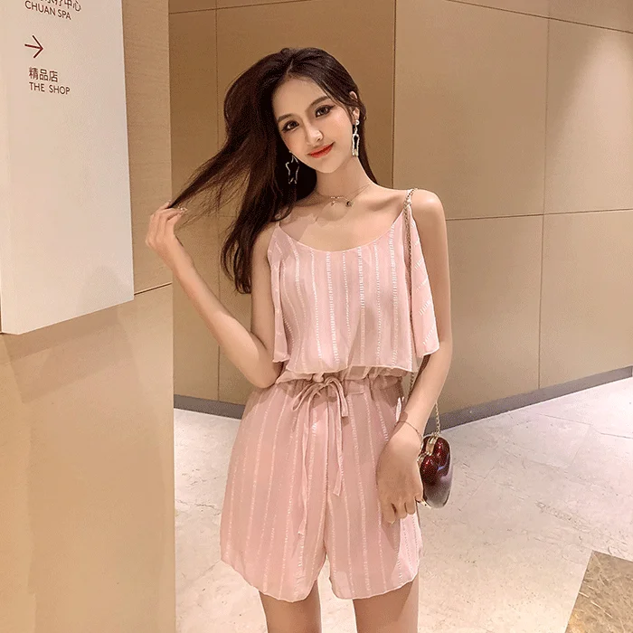 2019 летние цельные шорты женские полосатые сексуальные боди Boho пляжный