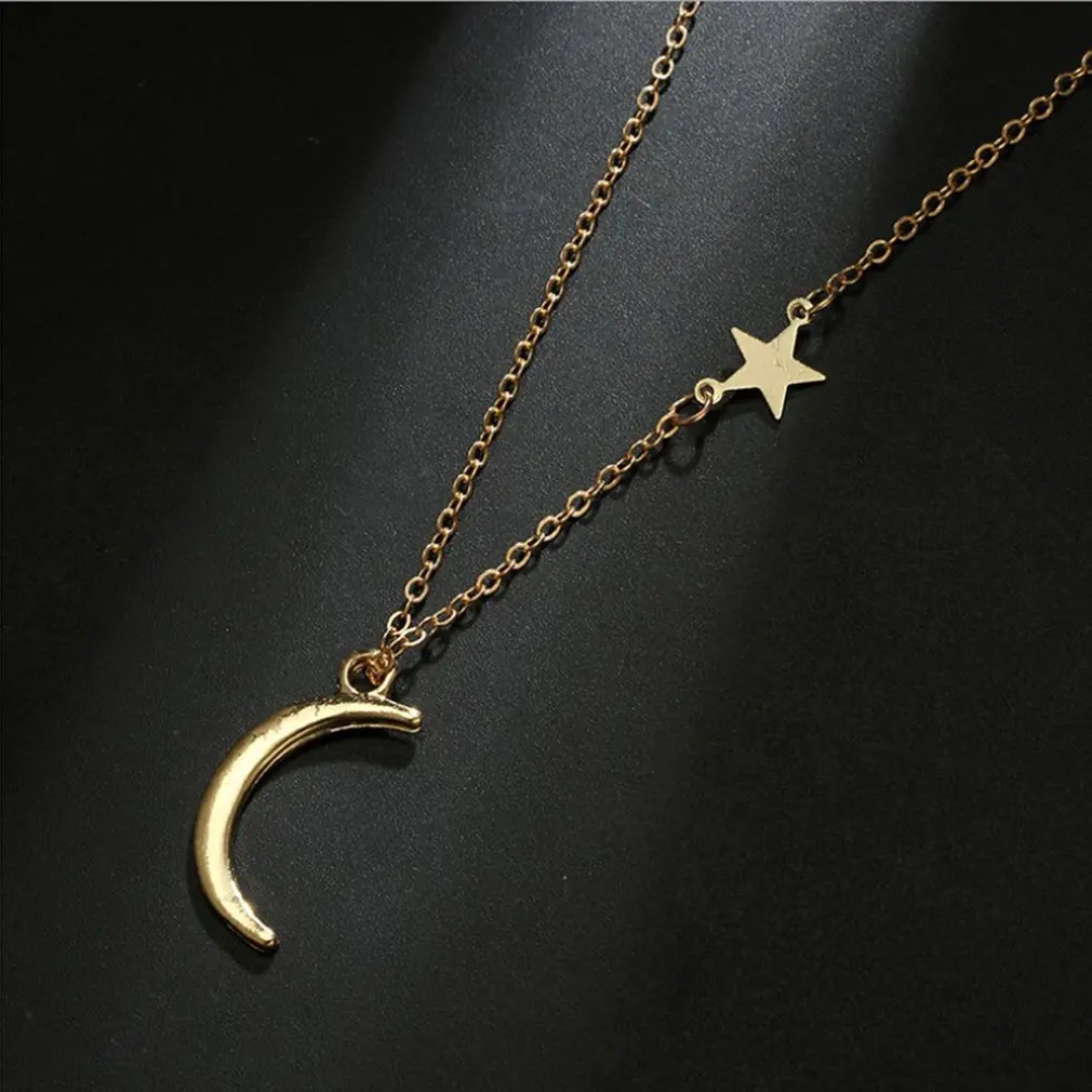 Изысканная форма лунной звезды ожерелье подвеска цепочка уникальная с