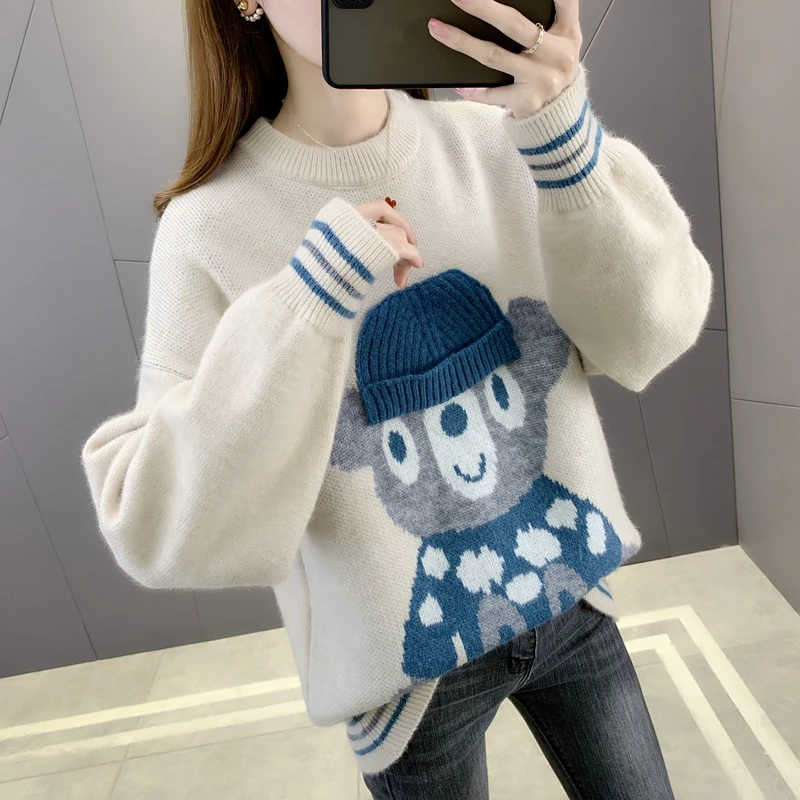 

Room 214964, 5 】 make cartoon bear in row 5 round collar knitting sweater [1035] 50