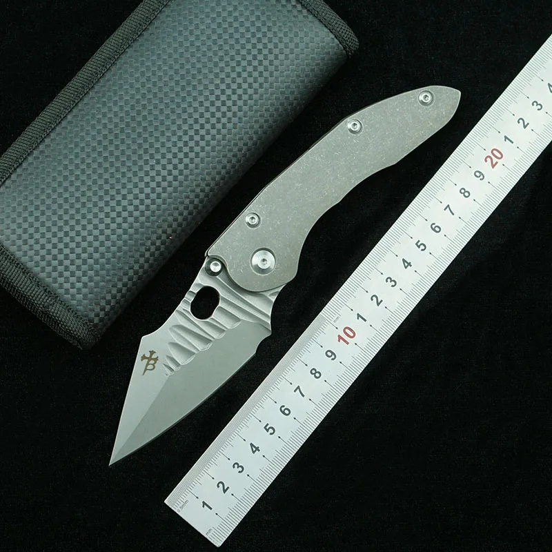 

LEMIFSHE Stitch Flipping s35vn blade folding knife titanium alloy handle hunting outdoor camping survival fruit knife EDC tool