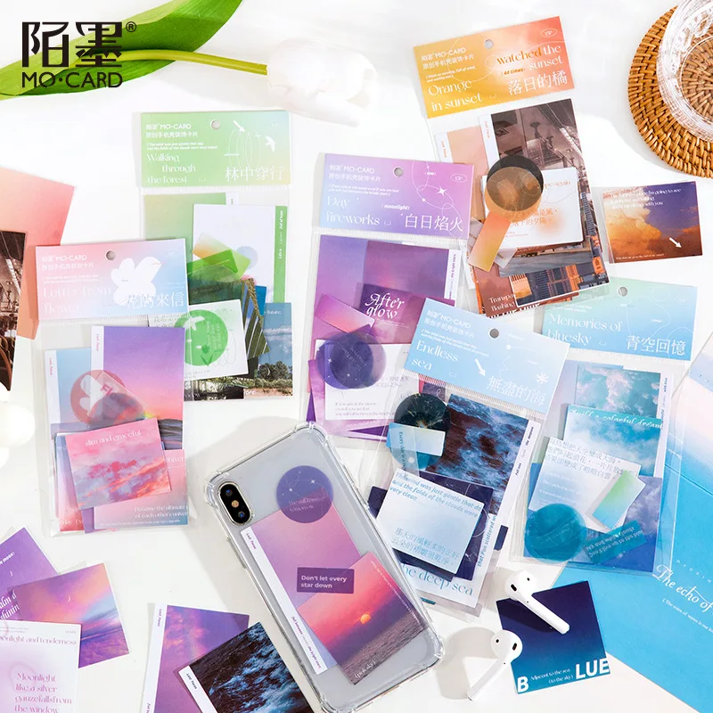 15 листов/уп Фотофон в стиле Фэнтези канцелярские наклейки эстетическое пейзаж