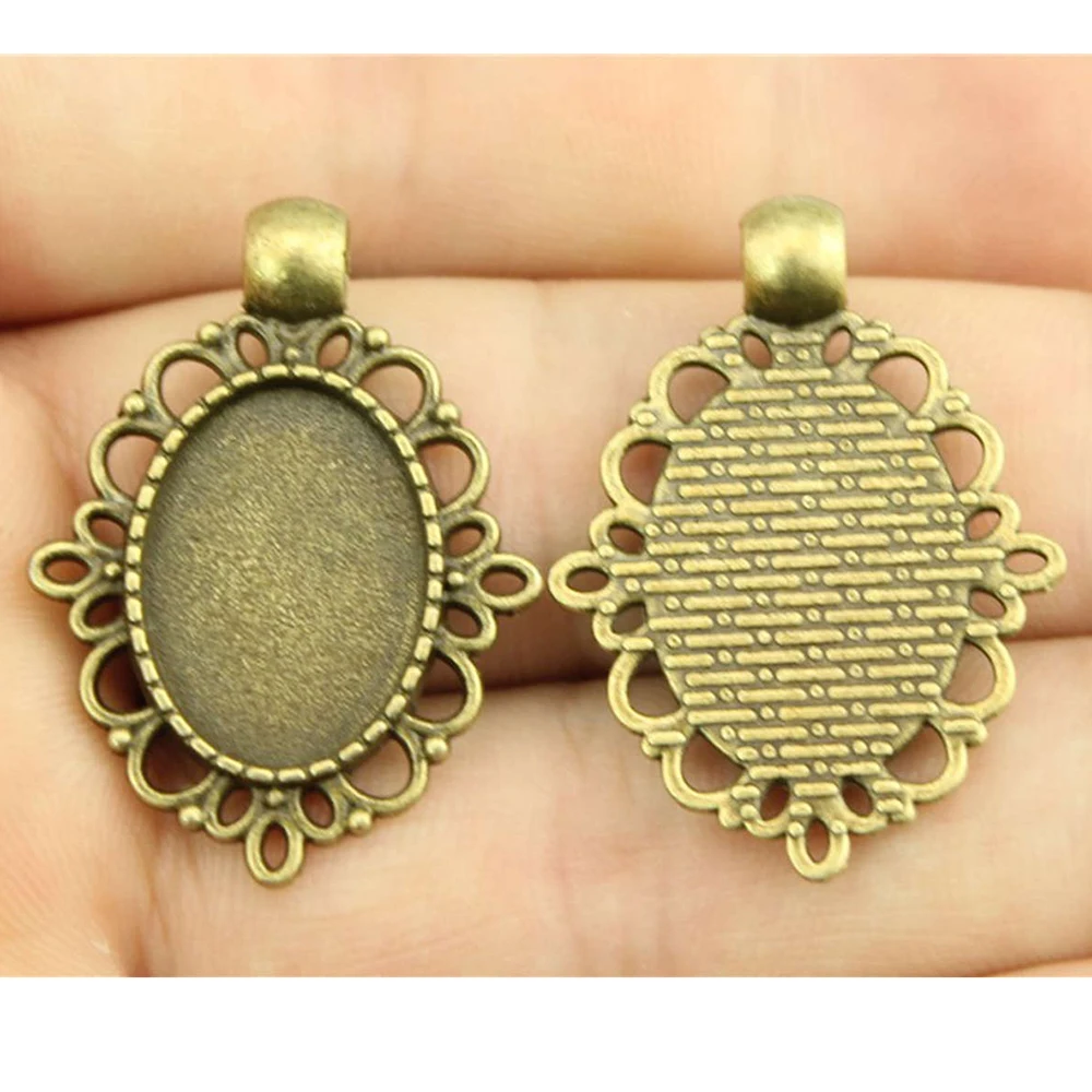 

5pcs 13x18mm Inner Size Antique Bronze Antique Silver Color Zinc Alloy Cameo Cabochon Base Setting Jewelry Finding