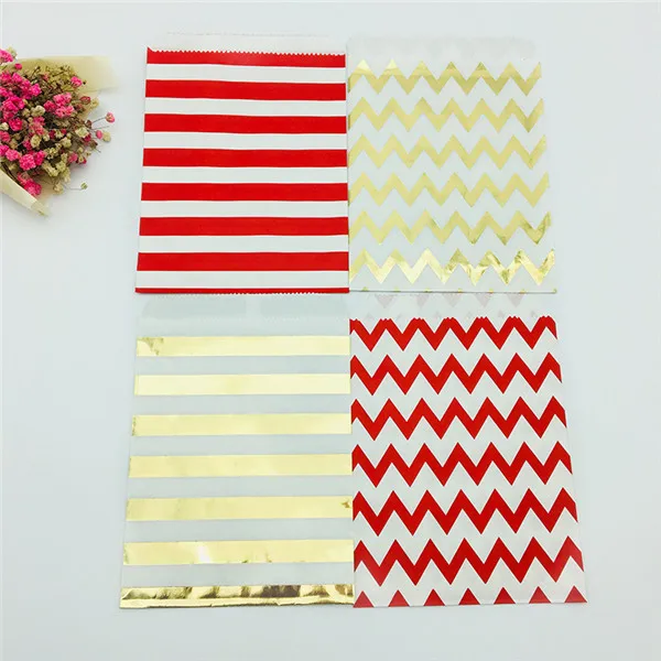 200 шт маленький бумажный мешок Красный/Черный Фольга Золотая Рождественская тема