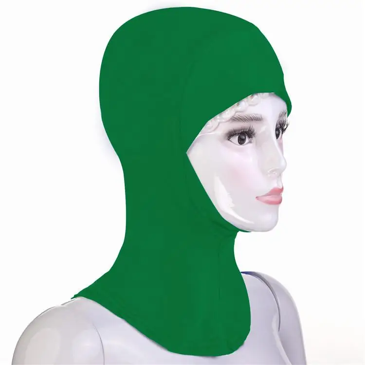 Green Новинка, Арабская мусульманская мягкая шапка под хиджаб, внутренняя шапка под шарф, головной убор ниндзя, Одноцветный головной платок, головной убор, исламский молитвенный головной убор - Цвет: Green